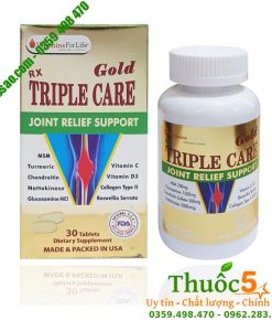 Triple Care Gold - Viên uống chăm sóc gân, cơ, sụn khớp, hộp 60 viên