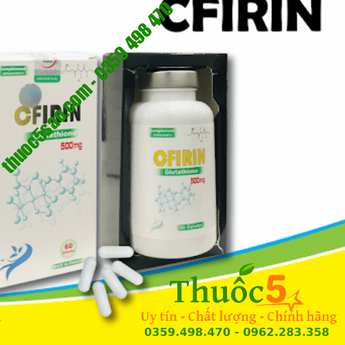 cfirin glutathione 500mg hạn chế oxy hóa các gốc tự do