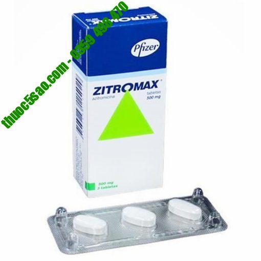 Zitromax 500mg hỗ trợ điều trị nhiễm khuẩn hộp 3 viên