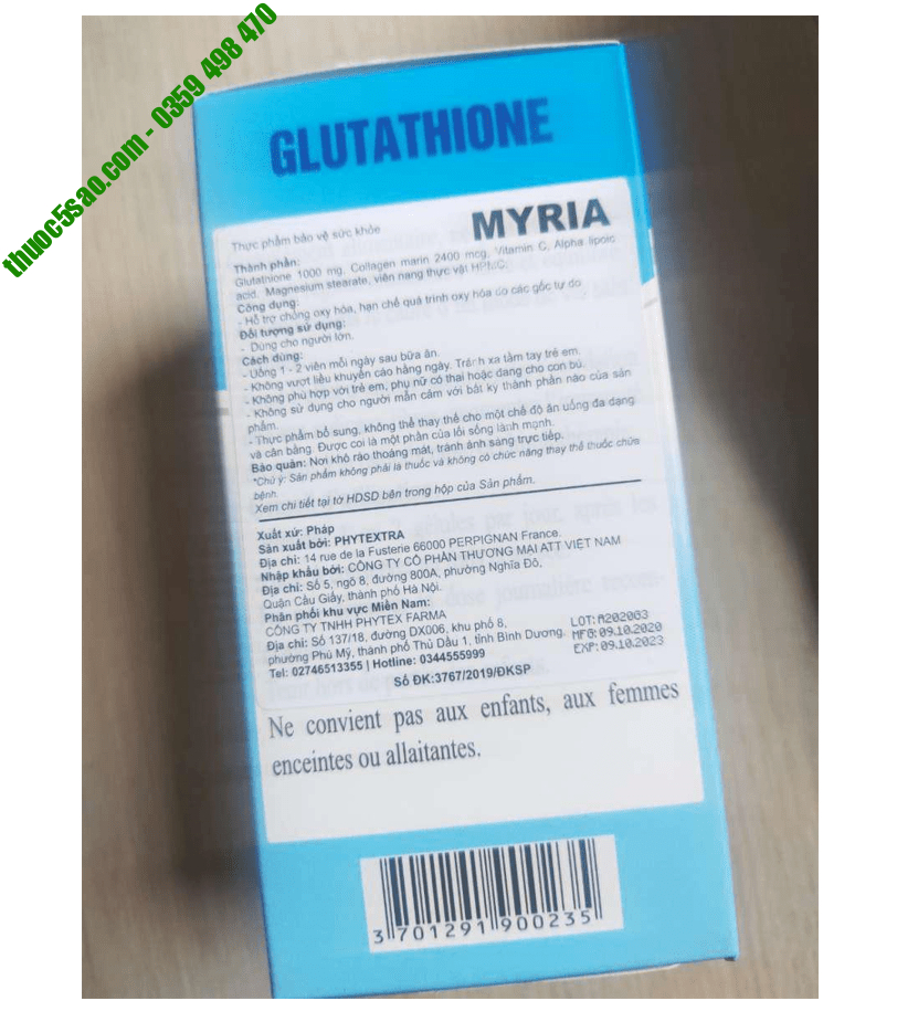 Myria Glutathione hỗ trợ bảo vệ sức khỏe