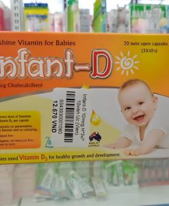 Infant D bổ sung vitamin D3 cho bé hộp 3 vỉ x 10 viên