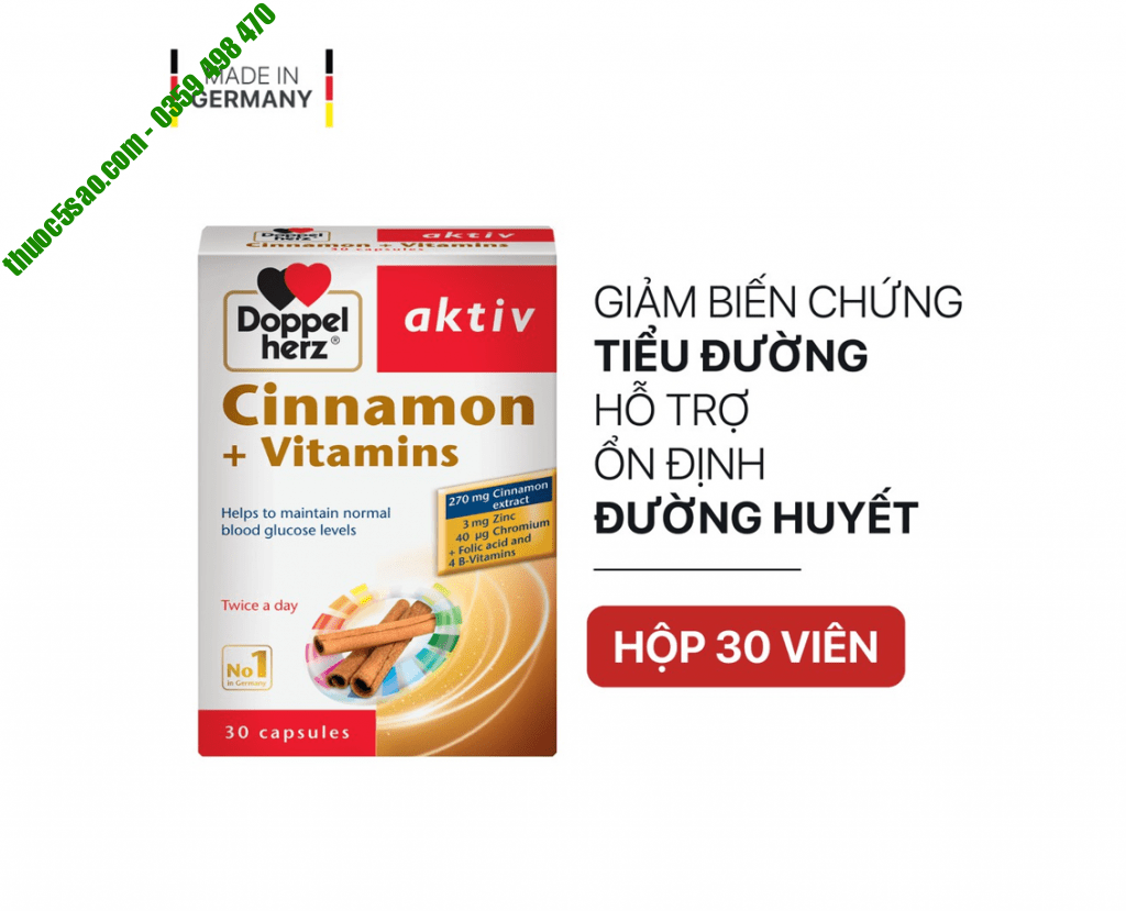 Cinnamon + Vitamin Doppelherz Aktiv hộp 30 viên