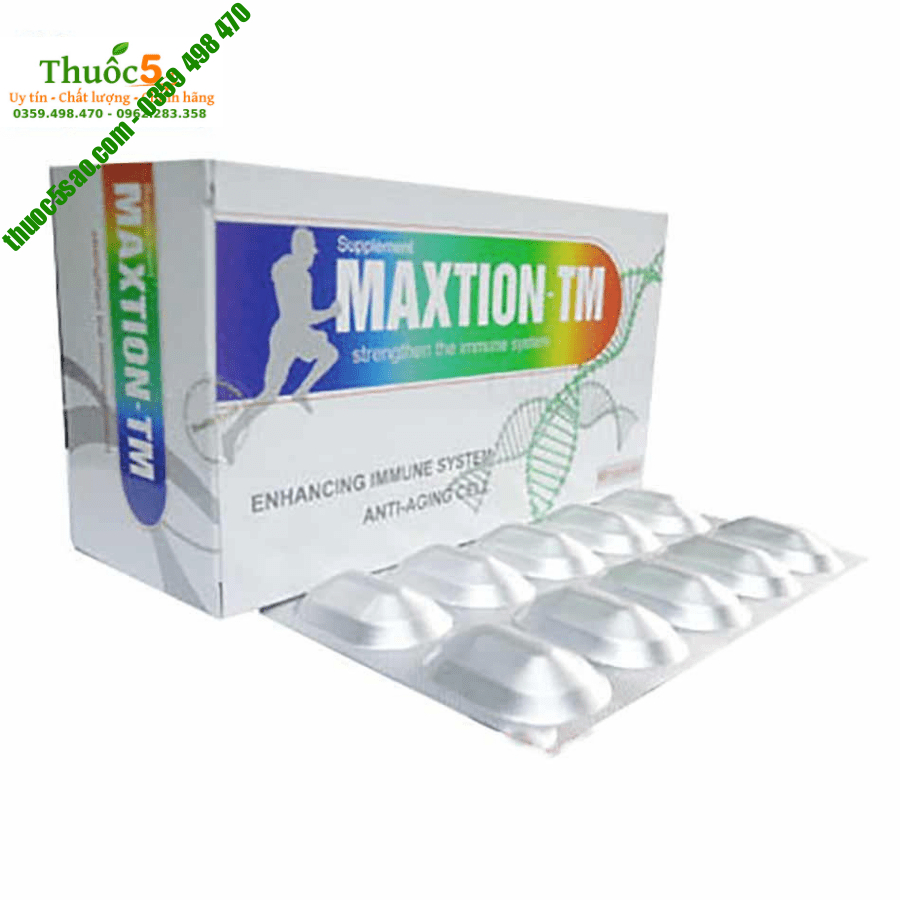 Maxtion-TM sản phẩm tăng sức đề kháng, ngăn chặn quá trình oxi hóa bằng cách trung hóa các gốc tự do, bảo vệ các tế bào.
