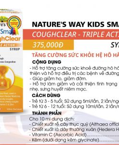 Kids smart coughclear Triple action Syrup hỗ trợ hô hấp cho bé lọ 120ml