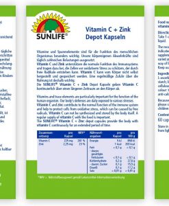 Vitamin C + Zink Depot kapsules cho sức khỏe 60 viên