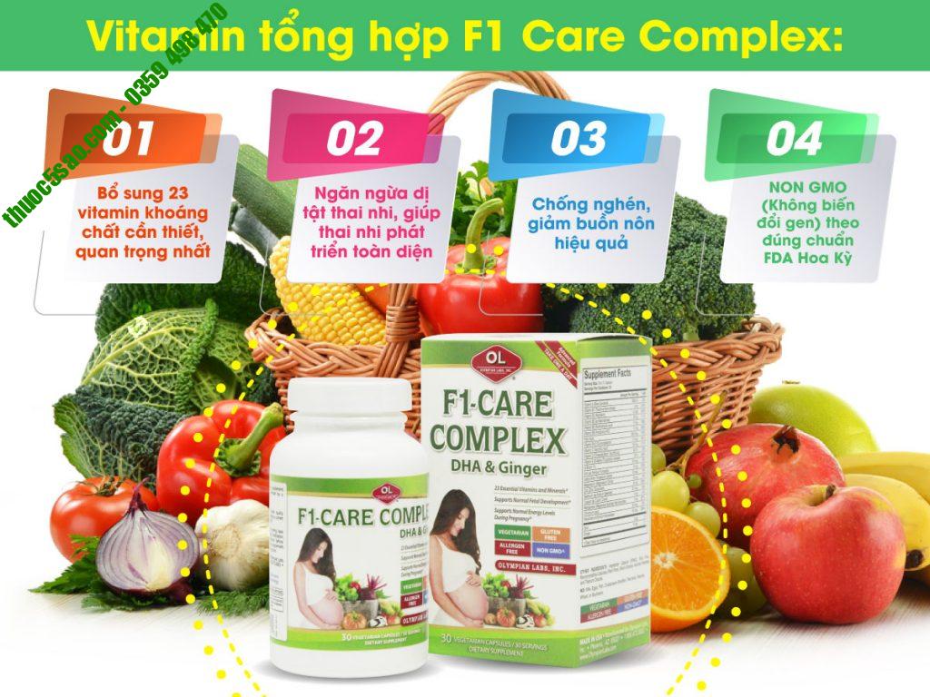 F1-CARE COMPLEX vitamin tổng hợp bà bầu hộp 30 viên