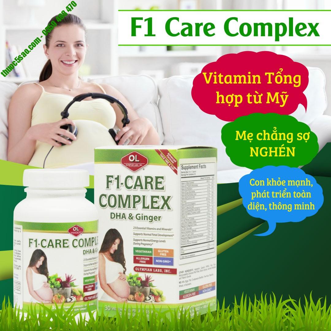 GIÁ GỐC] F1-CARE COMPLEX vitamin tổng hợp bà bầu hộp 30 viên - Thuốc 5 sao  - Uy tín, chất lượng, chính hãng