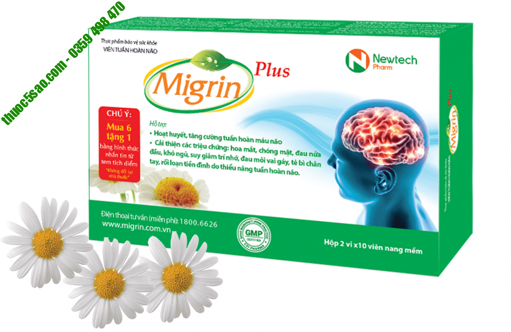 Migrin Plus - Viên tuần hoàn não hộp 20 viên