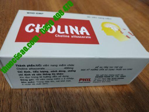 Cholina 400mg điều trị đột quỵ hộp 30 viên