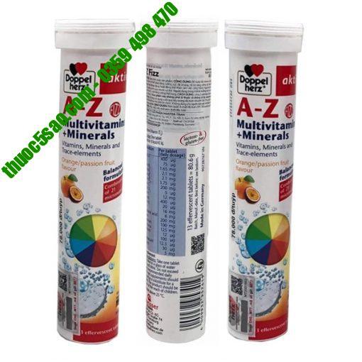 A-Z Fizz bổ sung vitamin, khoáng chất tuýp 13 viên sủi