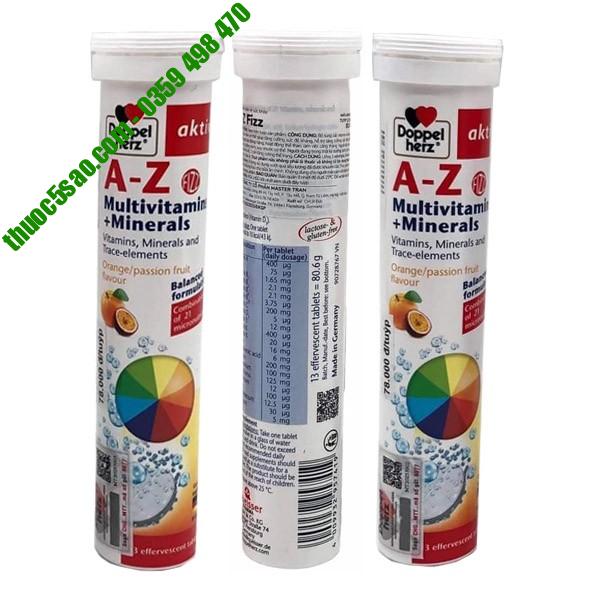 A-Z Fizz bổ sung vitamin, khoáng chất tuýp 13 viên sủi