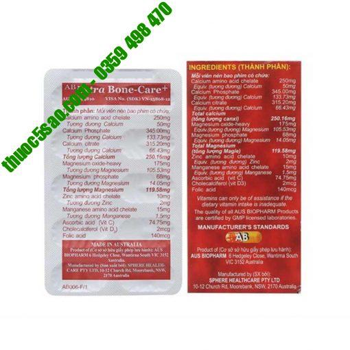 AB Extra Bone Care viên uống trị loãng xương hộp 60 viên