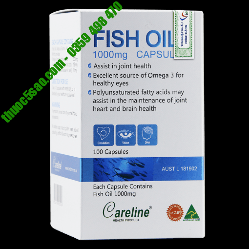 Careline Fish Oil dầu cá hồi bổ sung omega hộp 100 viên
