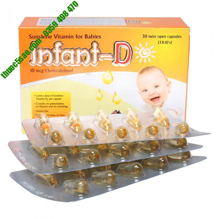  Infant D bổ sung vitamin D3 cho bé hộp 3 vỉ x 10 viên