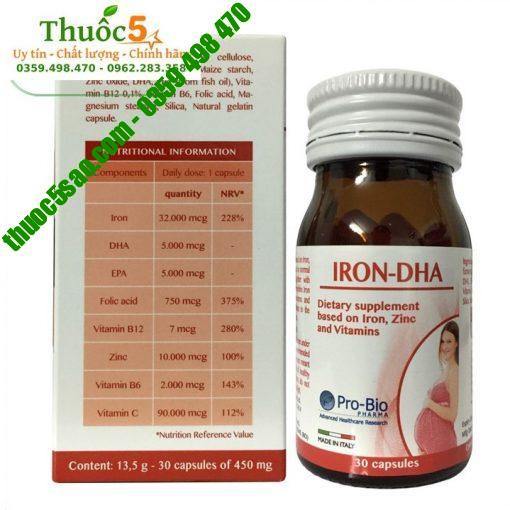 Iron DHA bổ sung sắt, vitamin cho bà bầu