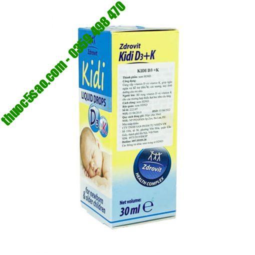 Kidi D3 K hỗ trợ điều trị còi xương cho bé lọ 30ml