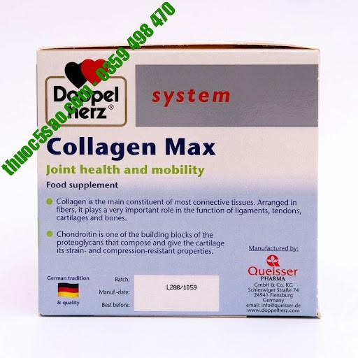 Collagen Max Doppelherz hỗ trợ xương khớp hộp 10 ống