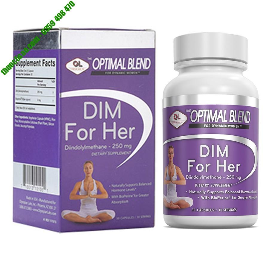  Dim For Her hỗ trợ cân bằng nội tiết tố nữ hộp 30 viên
