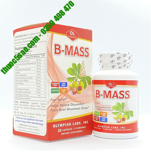 B Mass hỗ trợ điều trị các bệnh trĩ hộp 30 viên