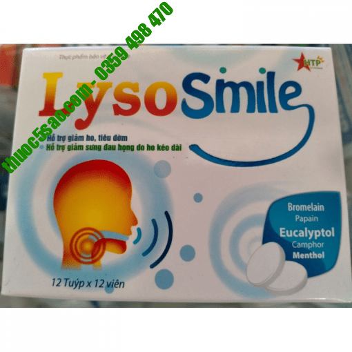 Lyso Smile viêm ngậm hỗ trợ giảm ho, tiêu đờm