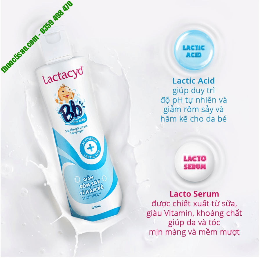 Lactacyd BB 250ml sữa tắm trị rôm sảy cho bé chai 250ml