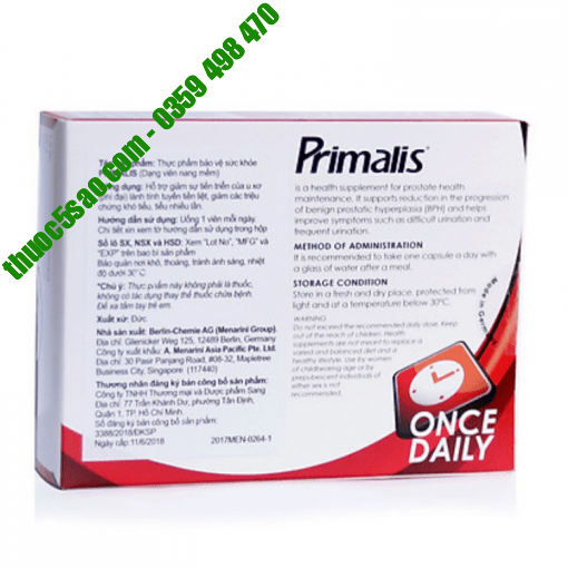 Primalis hỗ trợ điều trị phì đại tuyến tiền liệt
