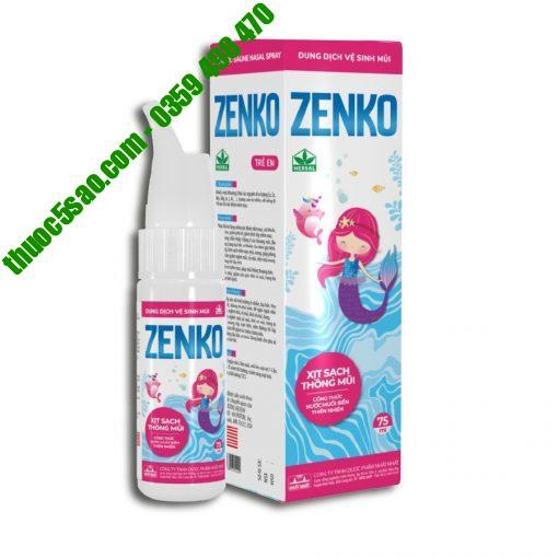 Dung dịch vệ sinh mũi Zenko giúp bảo vệ niêm mạc mũi chai 75ml