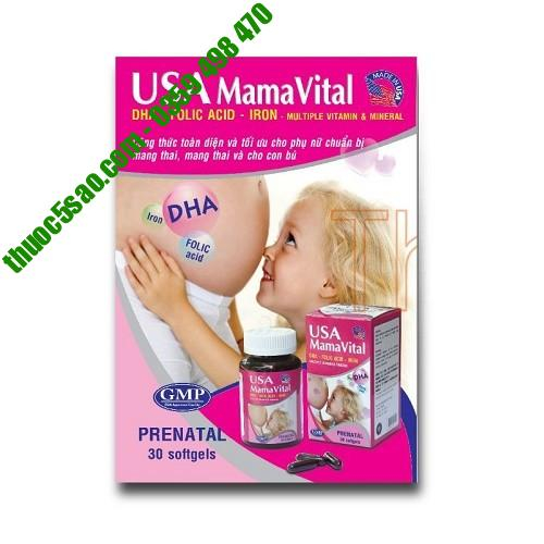 USA Mama Vital viên uống bổ sung vitamin cho người mang thai