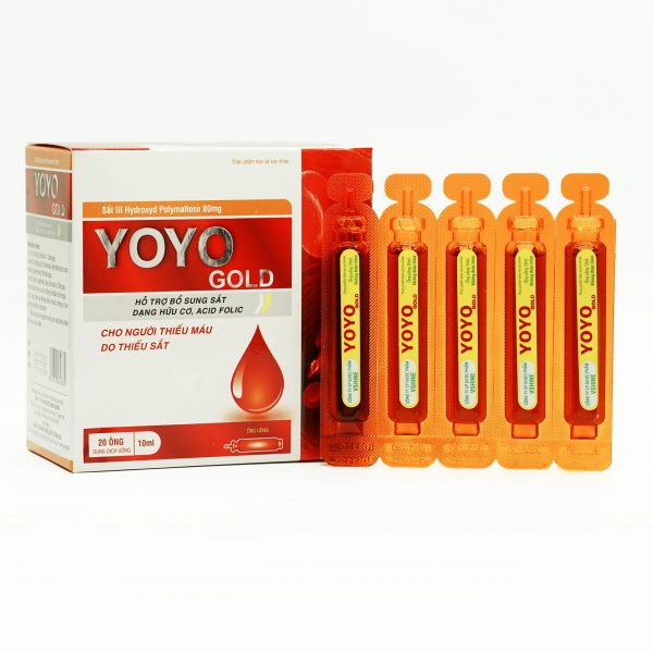 Yoyo Gold bổ sung sắt, tăng cường sức khỏe hộp 20 ống