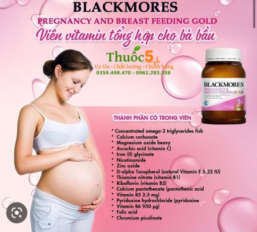 Blackmores Pregnancy and Breast giúp bổ sung dưỡng chất cho bà bầu