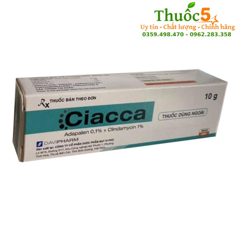 Gel Ciacca gần như không có tương tác với thuốc khác đường bôi