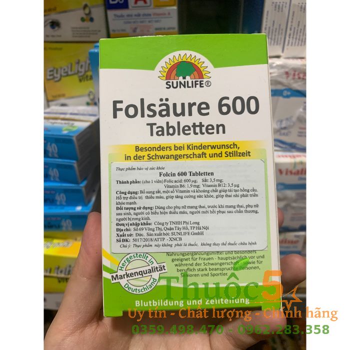 công dụng của Folsaure 600 Tabletten
