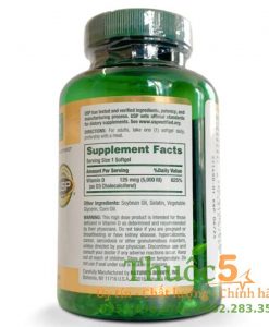 Nature’s Bounty Vitamin D3 5000IU bổ sung vitamin D