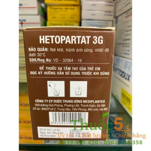 tác dụng phụ Hetopartat 3g
