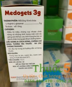 tác dụng phụ Medogets 3g
