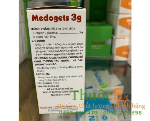 tác dụng phụ Medogets 3g