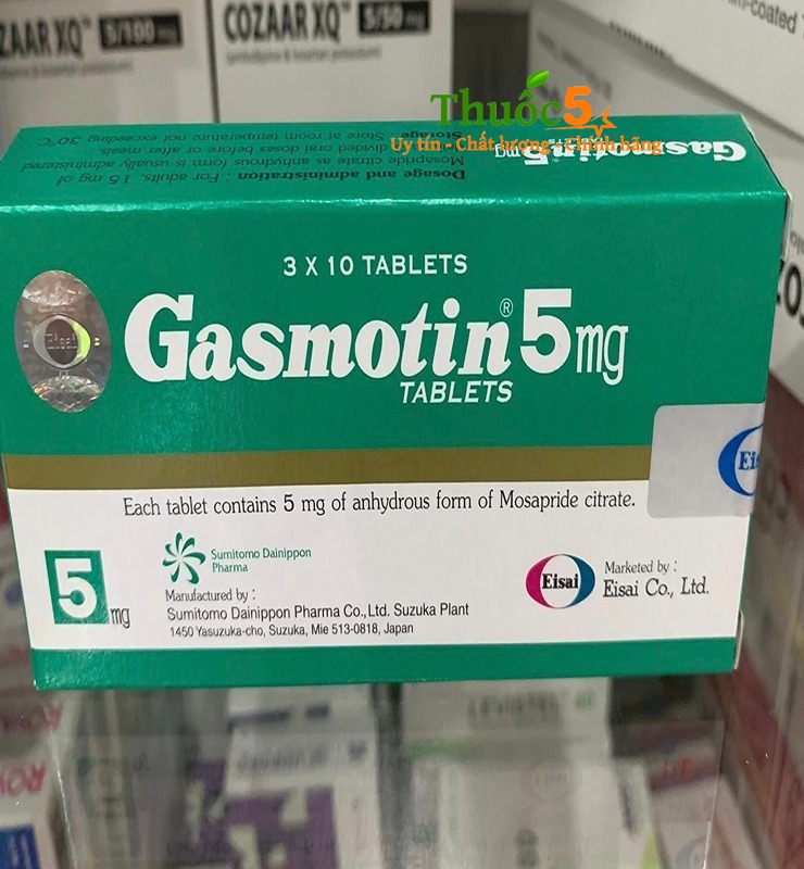 Gasmotin 5mg cải thiện đau dạ dày